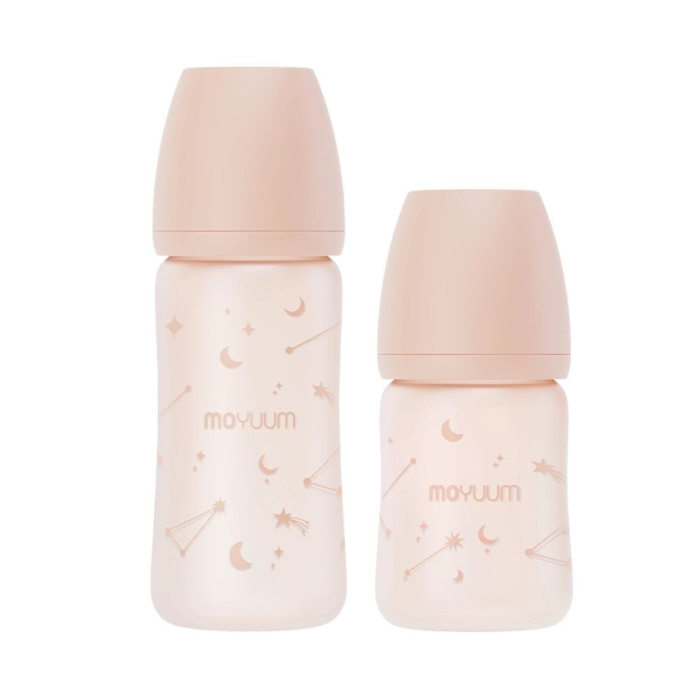  Bình sữa Thủy tinh tráng silicone Moyuum hoạ tiết Twinkle 
