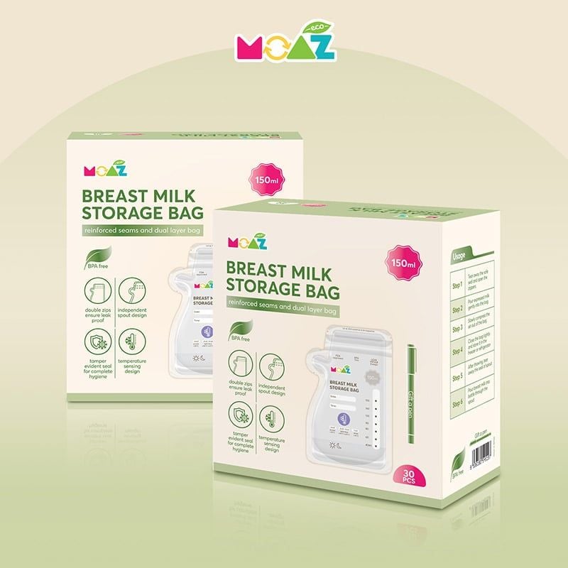  Túi Trữ Sữa Moaz Eco 150ml (Hộp 30 cái) 