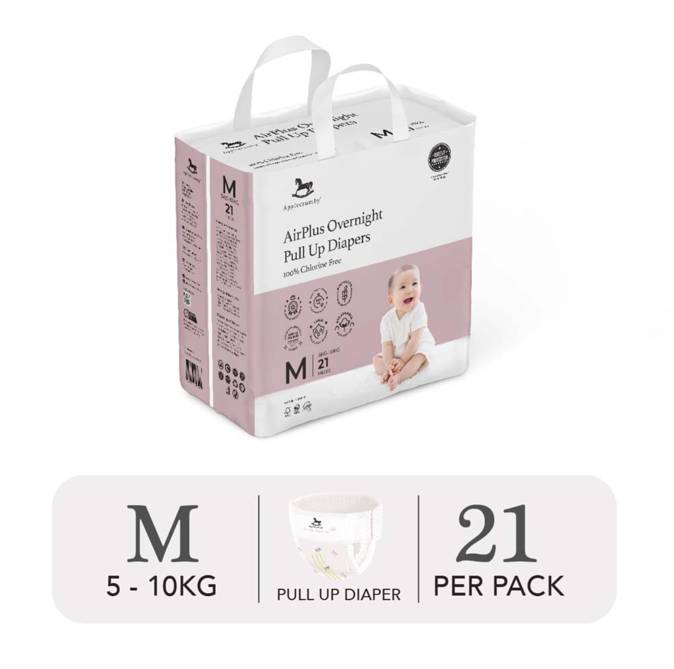  (MINI) BỈM TÃ QUẦN ĐÊM APPLECRUMBY AIRPLUS OVERNIGHT 