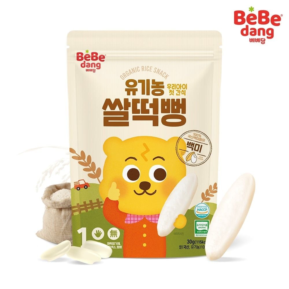  Bánh Gạo Hữu Cơ Dạng Miếng Dẹt Bebedang Cho Bé Từ 6M+ (30g) 