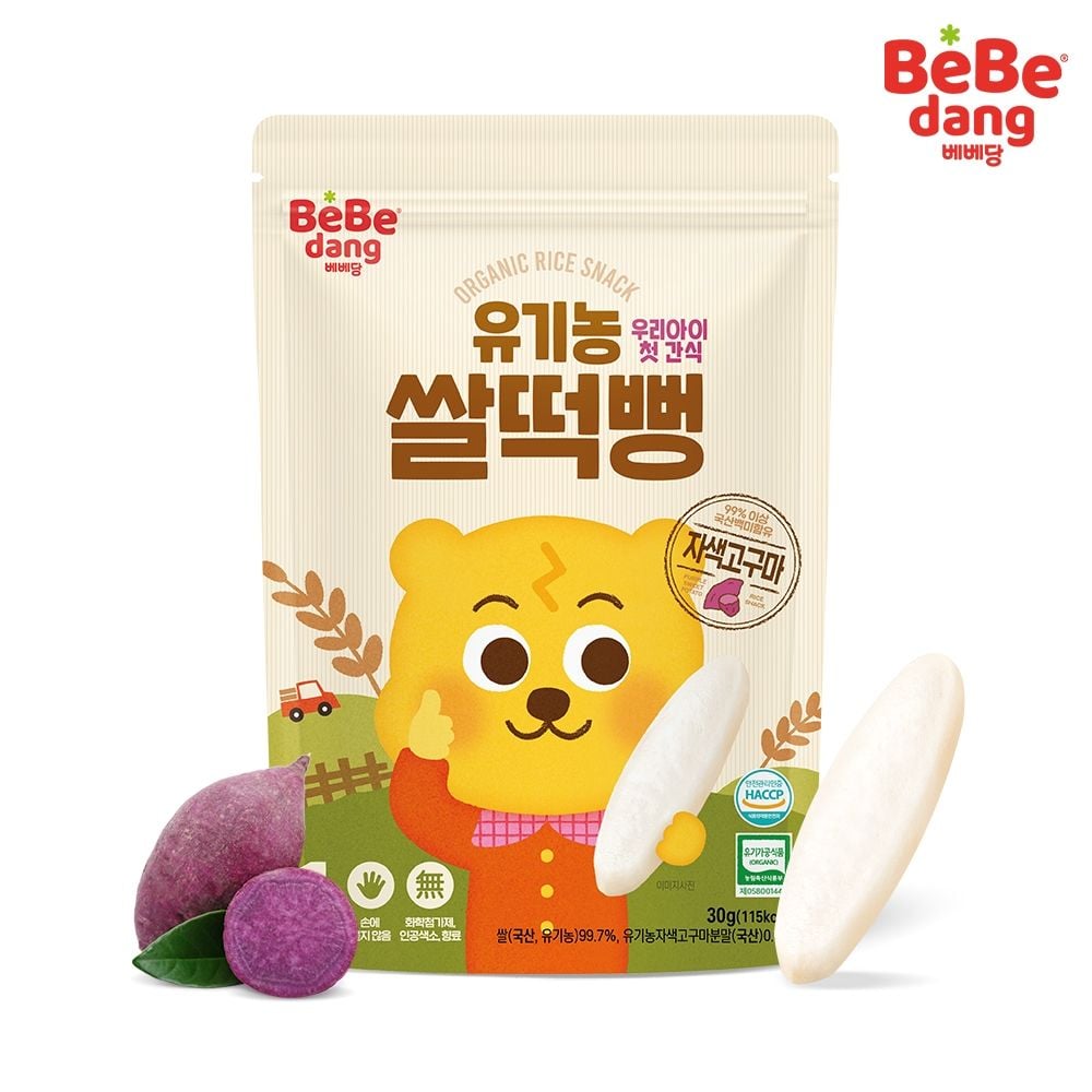 Bánh Gạo Hữu Cơ Dạng Miếng Dẹt Bebedang Cho Bé Từ 6M+ (30g) 