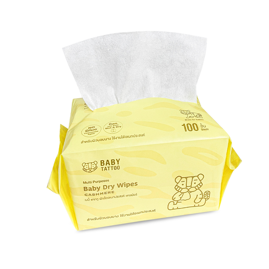  Khăn Giấy Bông Khô Cao Cấp Baby Tattoo Cho Bé Chất Vải CASHMERE 