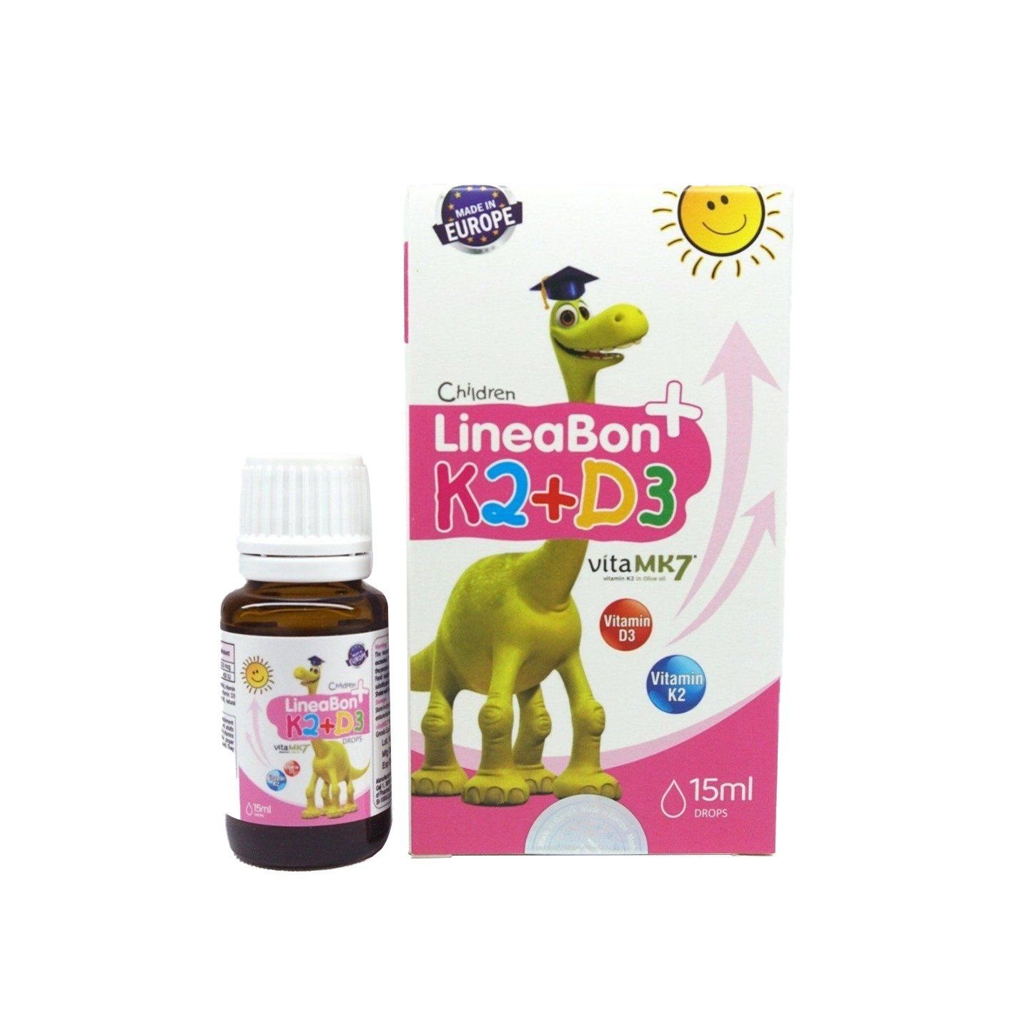  Vitamin D3 K2 MK7 Lineabon cho trẻ sơ sinh 15ml 