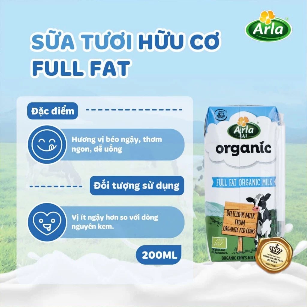  Sữa Tươi Hữu Cơ Arla Full Fat Milk Organic 