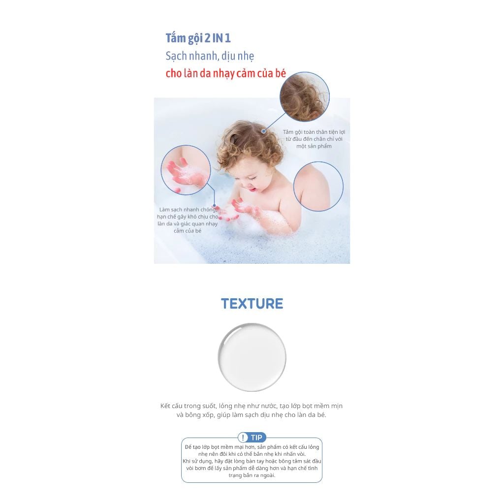  Sữa tắm gội cho bé 2IN1 Milk Baobab Baby Wash 