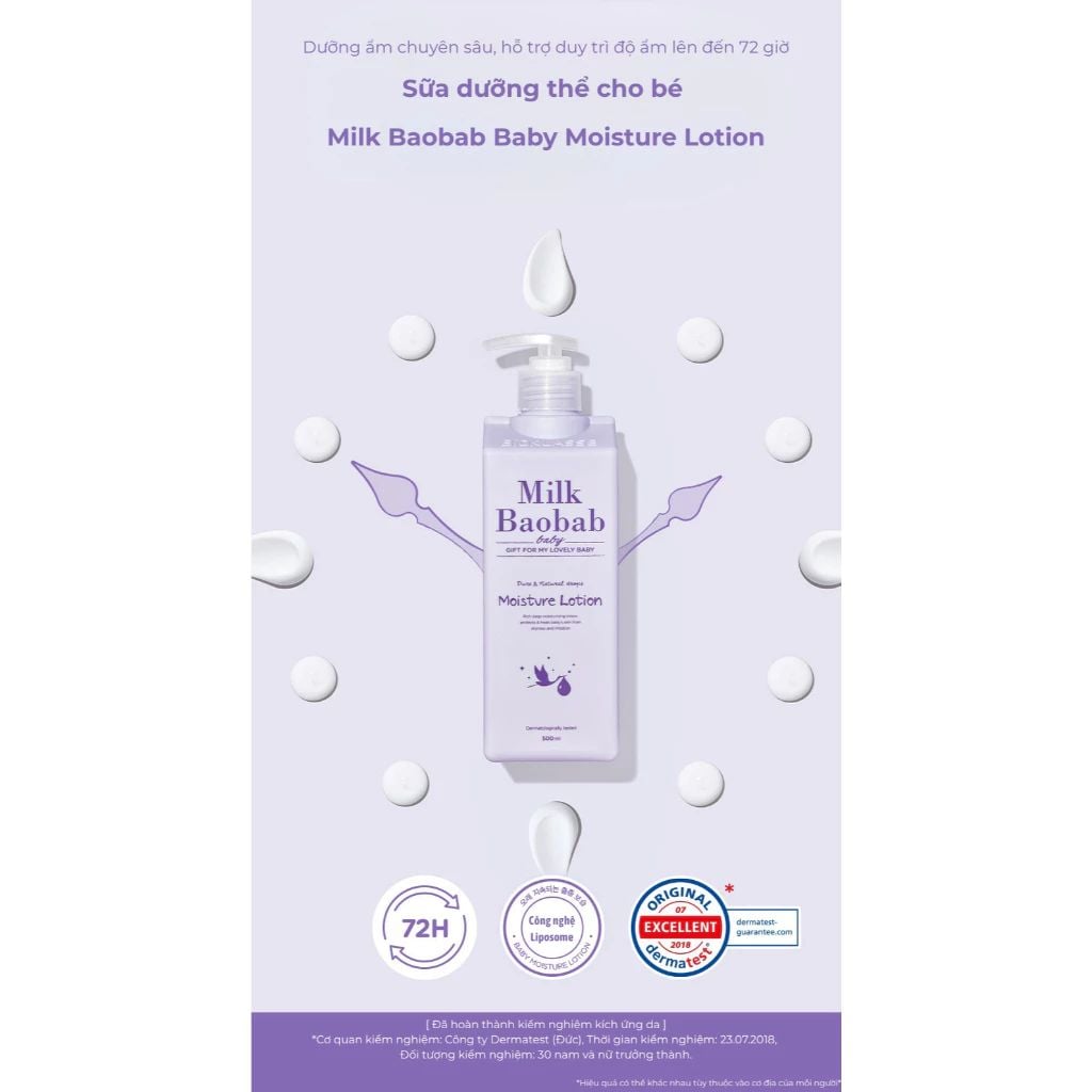  Sữa Dưỡng Thể Hằng Ngày Milk Baobab Baby Moisture Lotion 
