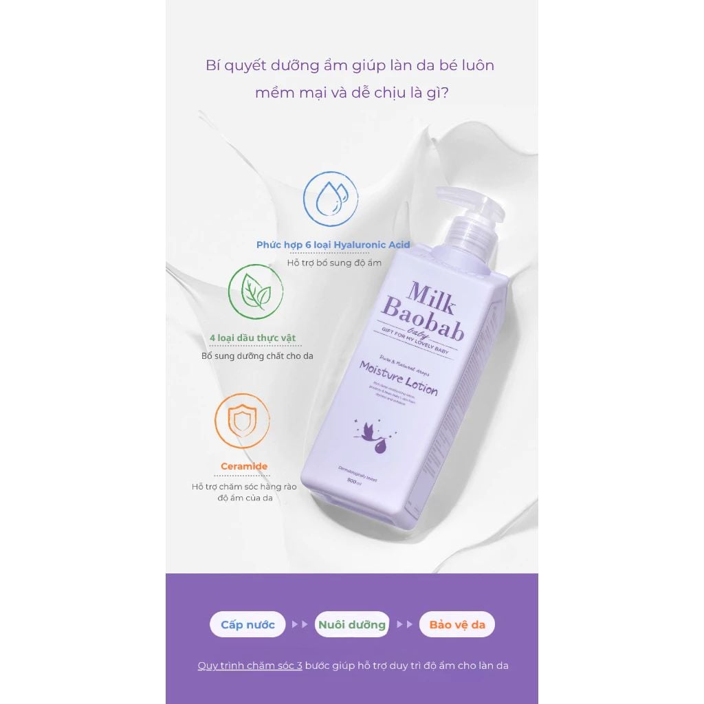  Sữa Dưỡng Thể Hằng Ngày Milk Baobab Baby Moisture Lotion 