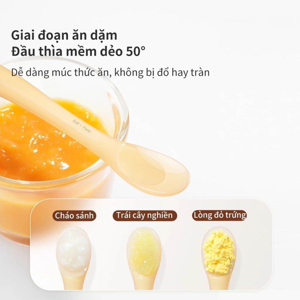  Bộ 2 Thìa mềm Silicon cho trẻ sơ sinh Thyseed 