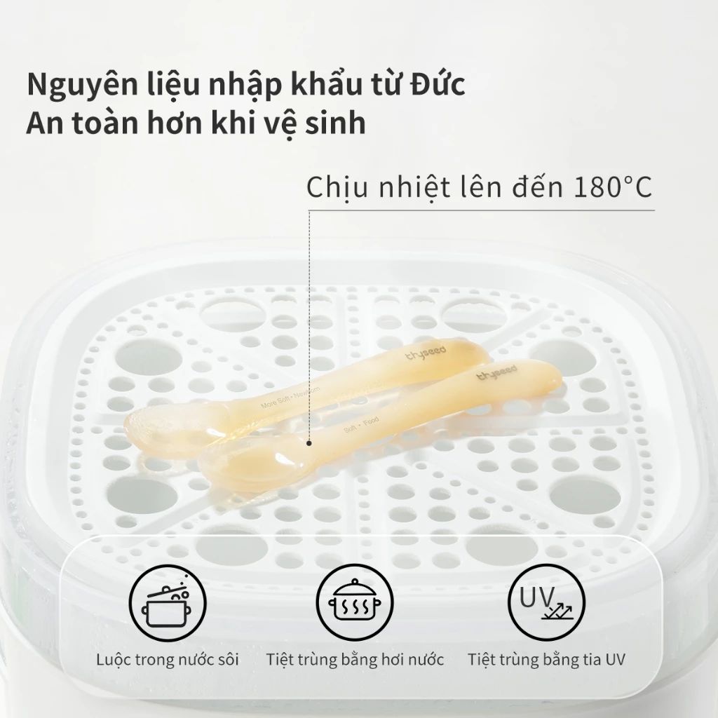  Bộ 2 Thìa mềm Silicon cho trẻ sơ sinh Thyseed 