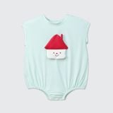  Body cộc tay La Pomme dễ thương ngôi nhà mái đỏ - Xanh Nhạt 