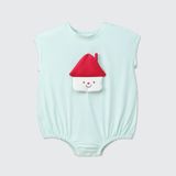  Body cộc tay La Pomme dễ thương ngôi nhà mái đỏ - Xanh Nhạt 