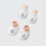  Set bao tay bao chân La Pomme phối họa tiết caro - Trắng Cam 