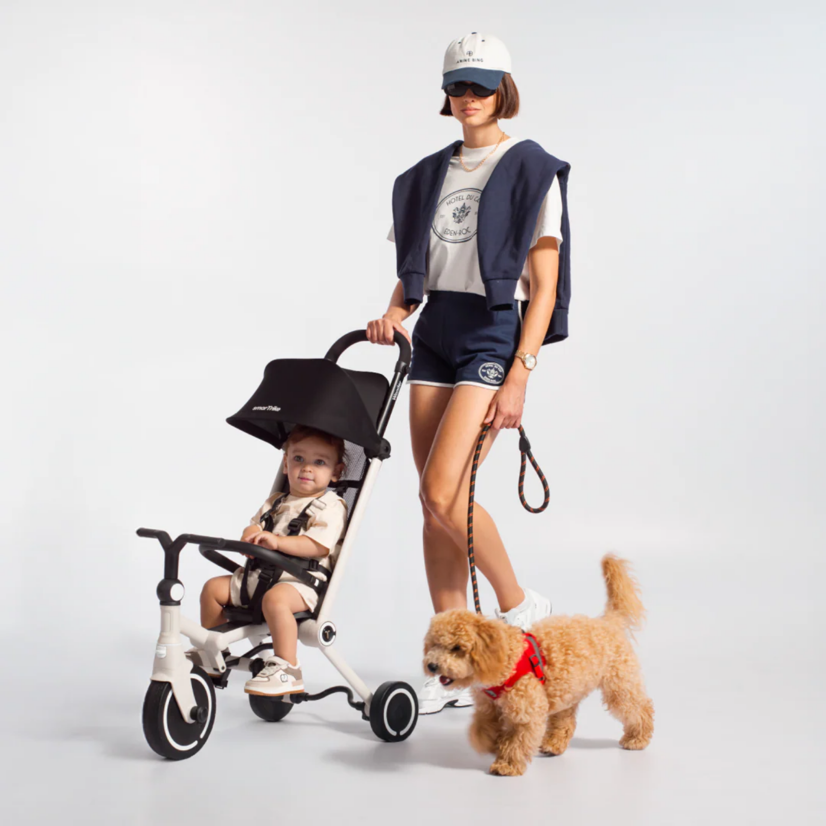  XE ĐẨY BA BÁNH SMARTRIKE WONDER - MOONLIGHT OFF WHITE 