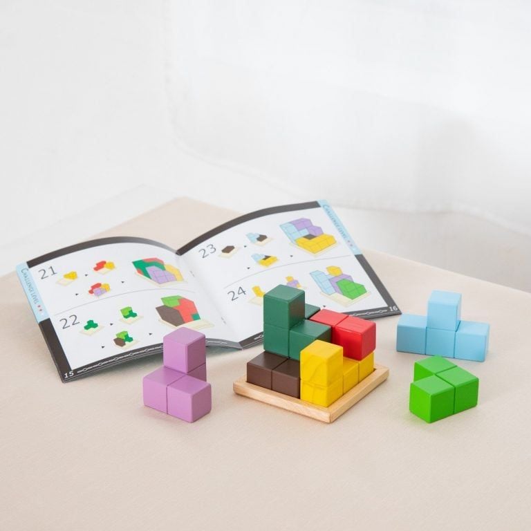  Đồ chơi xếp hình khối lập phương bằng gỗ Geni Challenge Cube 
