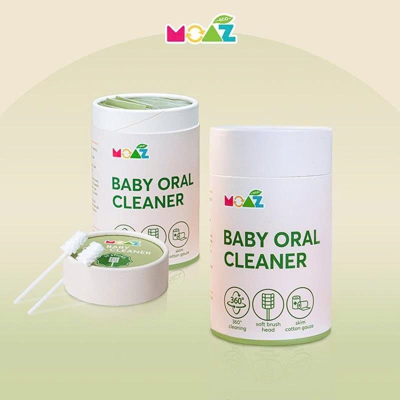  Que Gạc Rơ Lưỡi Cho Bé 360° Moaz Eco (Hộp 30 que) 