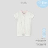  Bộ liền cộc Nous cài thẳng màu trắng họa tiết con sóc 