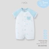  Bộ liền cộc Nous trắng họa tiết xanh 