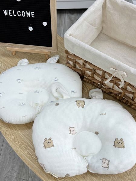 Gối Chống Bẹp Đầu Tai Gấu Vải Tổ Ong HV Bedding 