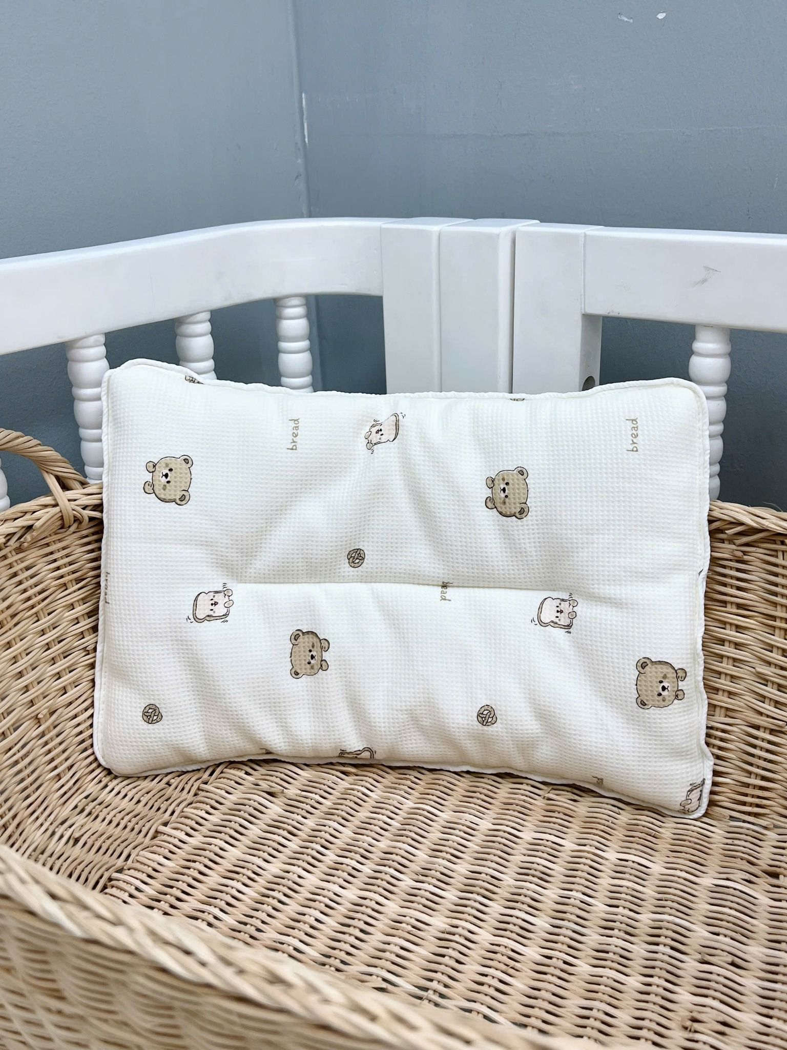  Gối Mỏng Vải Tổ Ong Cho Bé Từ Sơ Sinh HV Bedding 