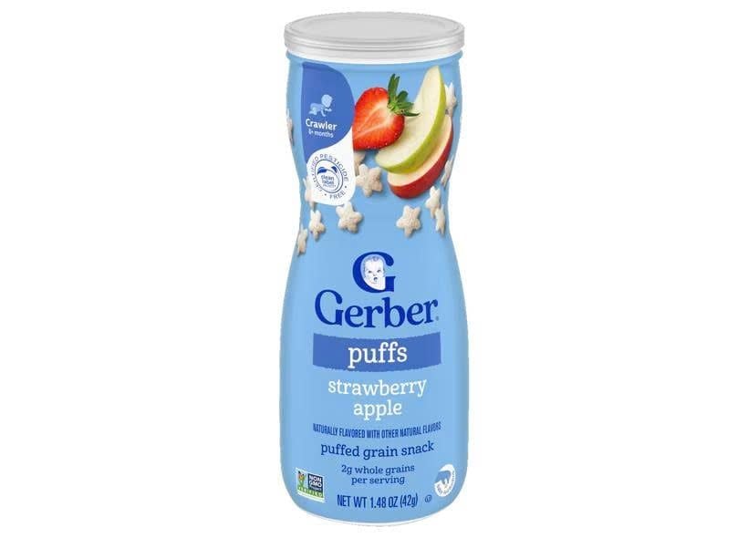  BÁNH ĂN DẶM GERBER PUFFS (42G) - VỊ DÂU TÁO 