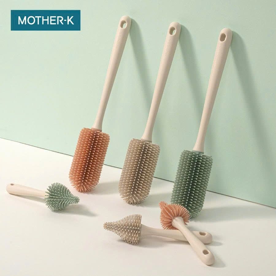  Bộ cọ bình sữa, núm ti silicone Mother-K Hàn Quốc 