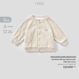  Áo khoác dài tay Nous màu be xám thêu tàu vũ trụ 