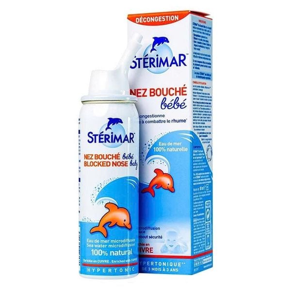  Xịt mũi cá heo Stérimar Blocked Nose Baby 50ml (Cam) 