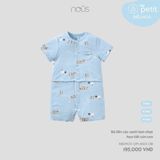  Bộ liền cộc Nous xanh lam nhạt họa tiết cún con 