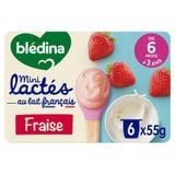  Sữa chua Bledina Mini Lactes vị Dâu 6M+ (55g x 6) 