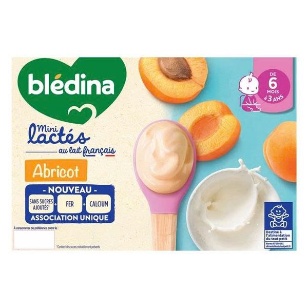  Sữa chua Bledina Mini Lactes vị Mơ 6M+ (55g x 6) 