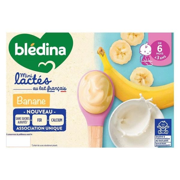  Sữa chua Bledina Mini Lactes vị Chuối 6M+ (55g x 6) 