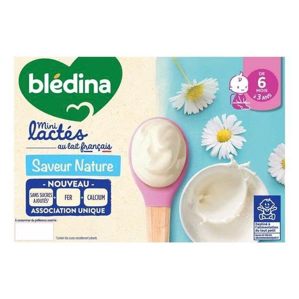  Sữa chua Bledina Mini Lactes vị Tự Nhiên, 6M+ (55g x 6) 