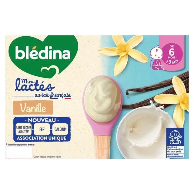  Sữa chua Bledina Mini Lactes vị Vanille 6M+ (55g x 6) 