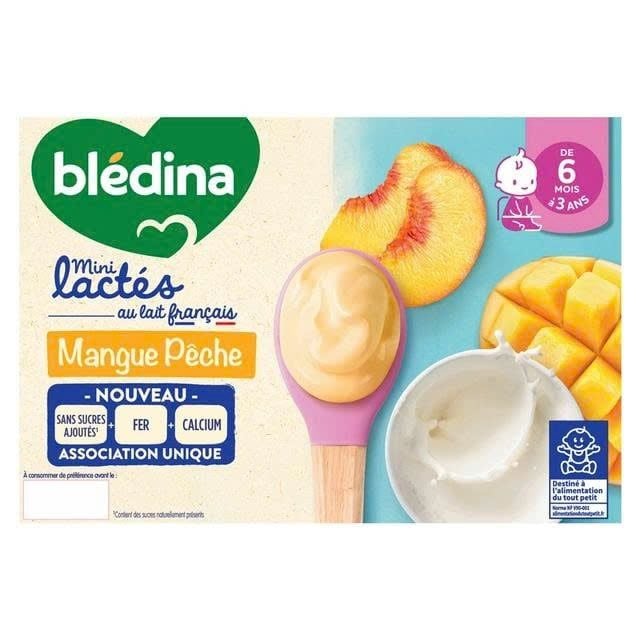  Sữa chua Bledina Mini Lactes vị Xoài Đào 6M+ (55g x 6) 