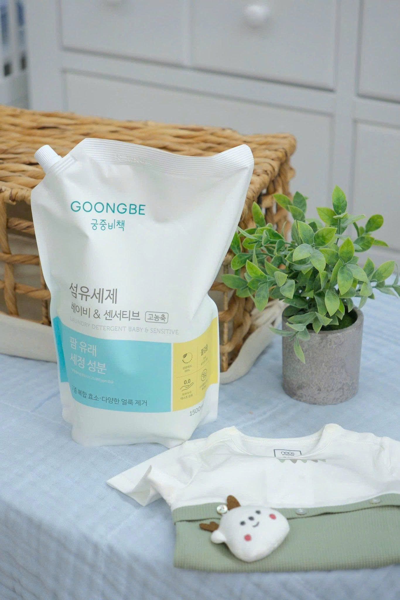  Nước Giặt GOONGBE Cho Da Bé Nhạy Cảm 1500ml (DẠNG TÚI) 