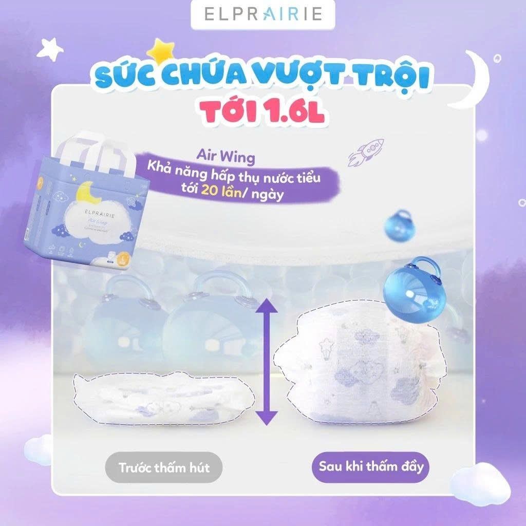  Tã/Bỉm Quần Ban Đêm Elprairie Air Wing Nội Địa Hàn 