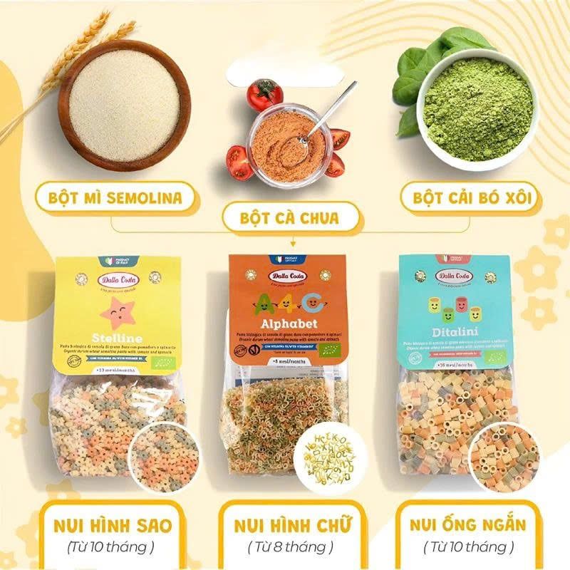  Nui sao rau củ hữu cơ Dalla Costa 200g 