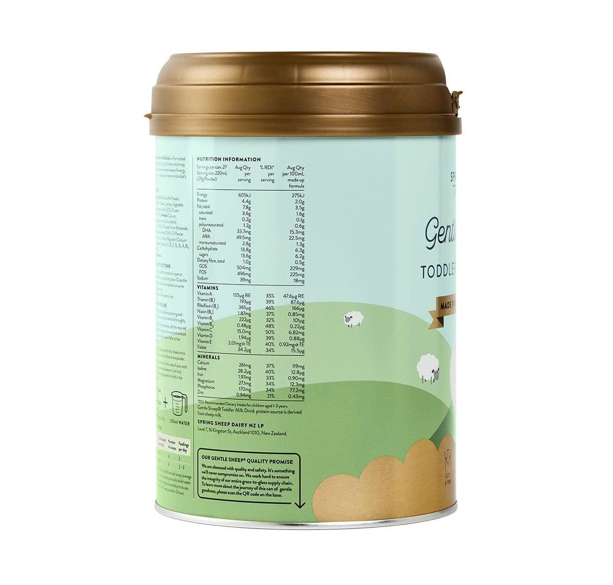  Sữa Cừu Đạm A2 Gentle Sheep Toddler Milk Drink Số 3 (1-3 tuổi) 800g 