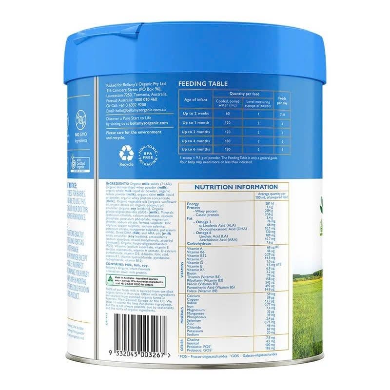  Sữa Bellamy's Organic Classic Số 1 (800gr) 