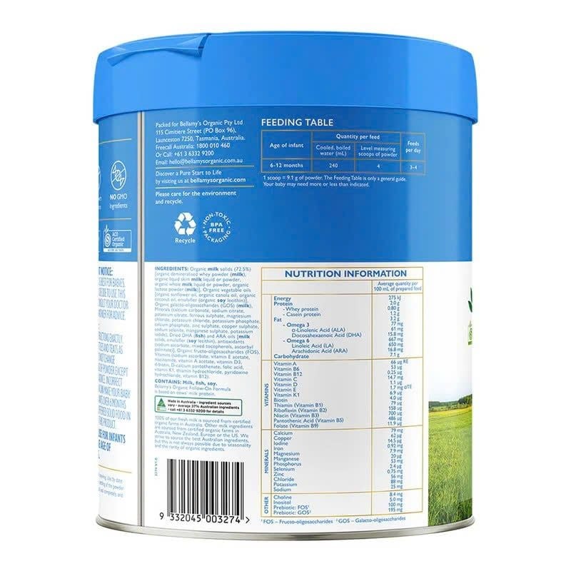  Sữa Bellamy's Organic Classic Số 2 (800gr) 
