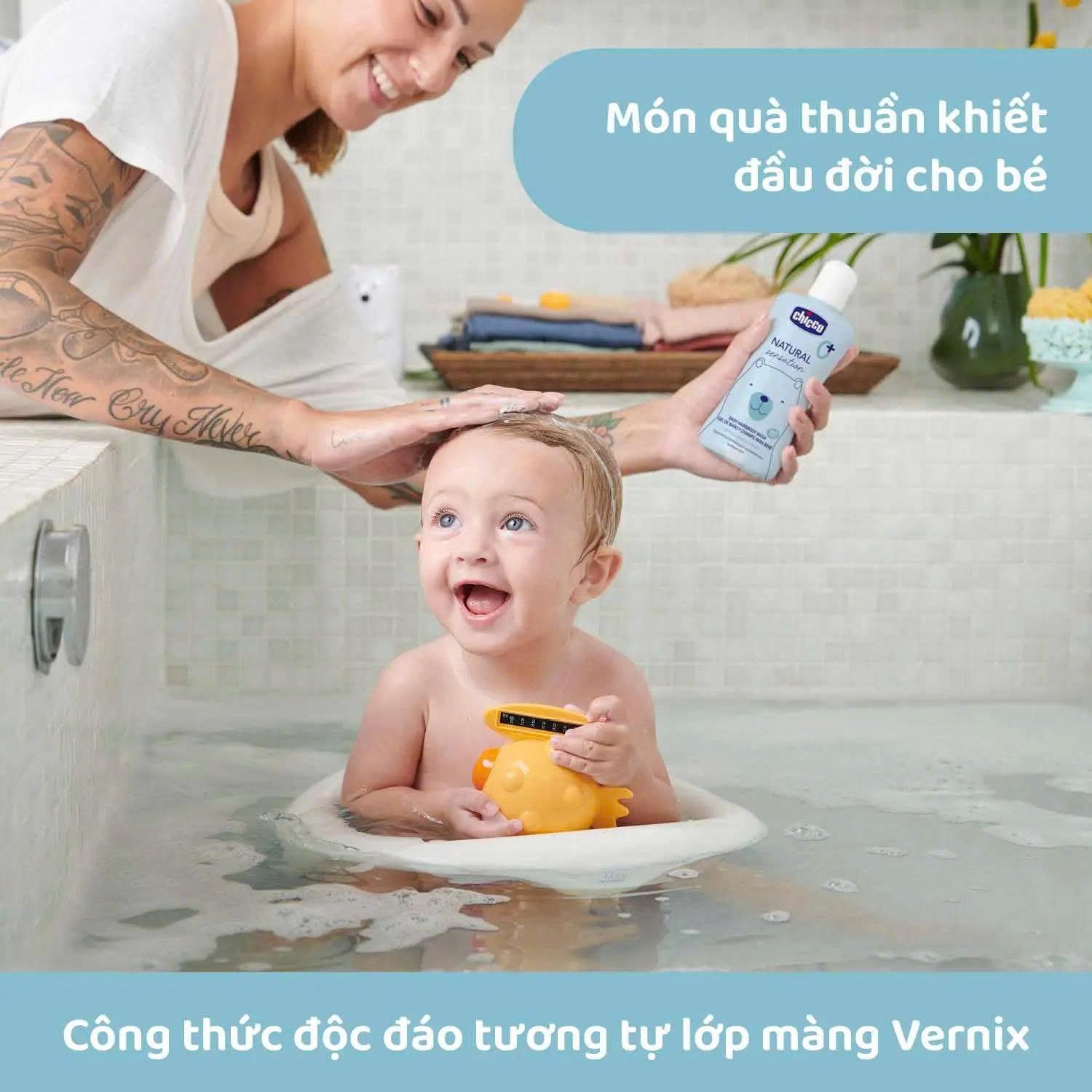  Sữa Tắm Gội Chiết Xuất Lô hội & Cúc La Mã Chicco Natural Sensation 0M+ 200ml 