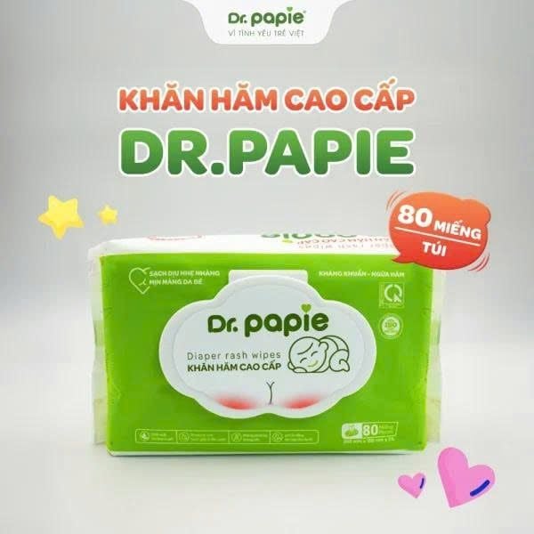  Khăn Hăm Cao Cấp Dr.Papie (80 tờ) 