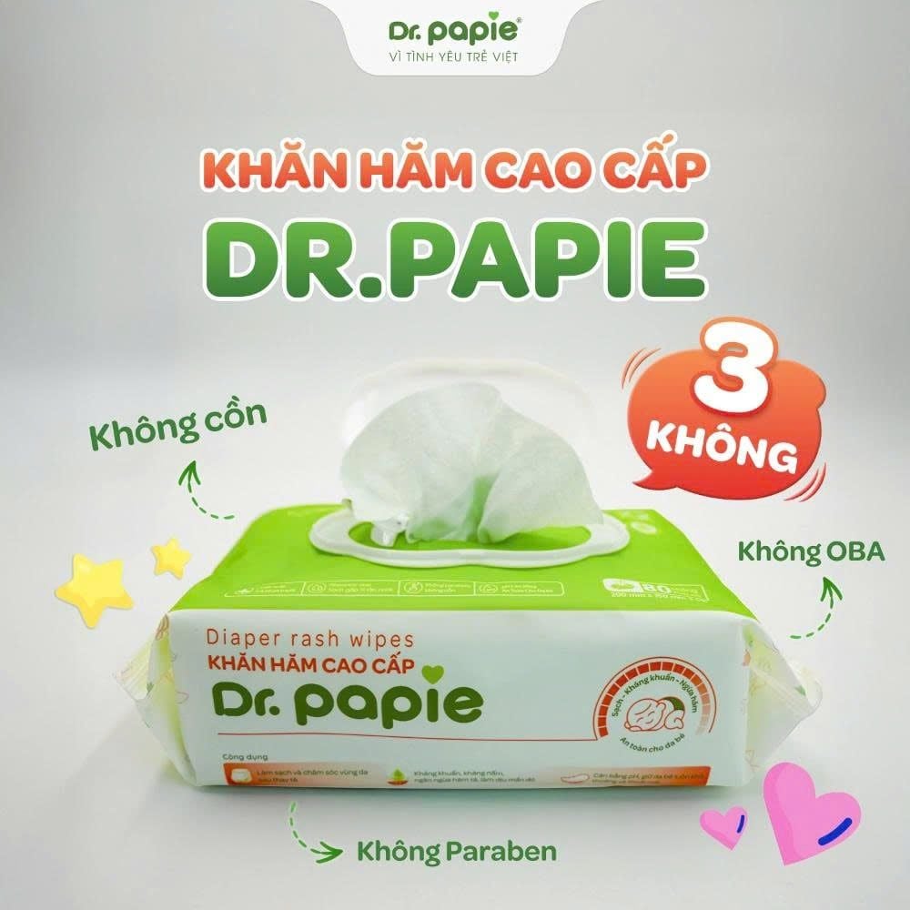  Khăn Hăm Cao Cấp Dr.Papie (80 tờ) 