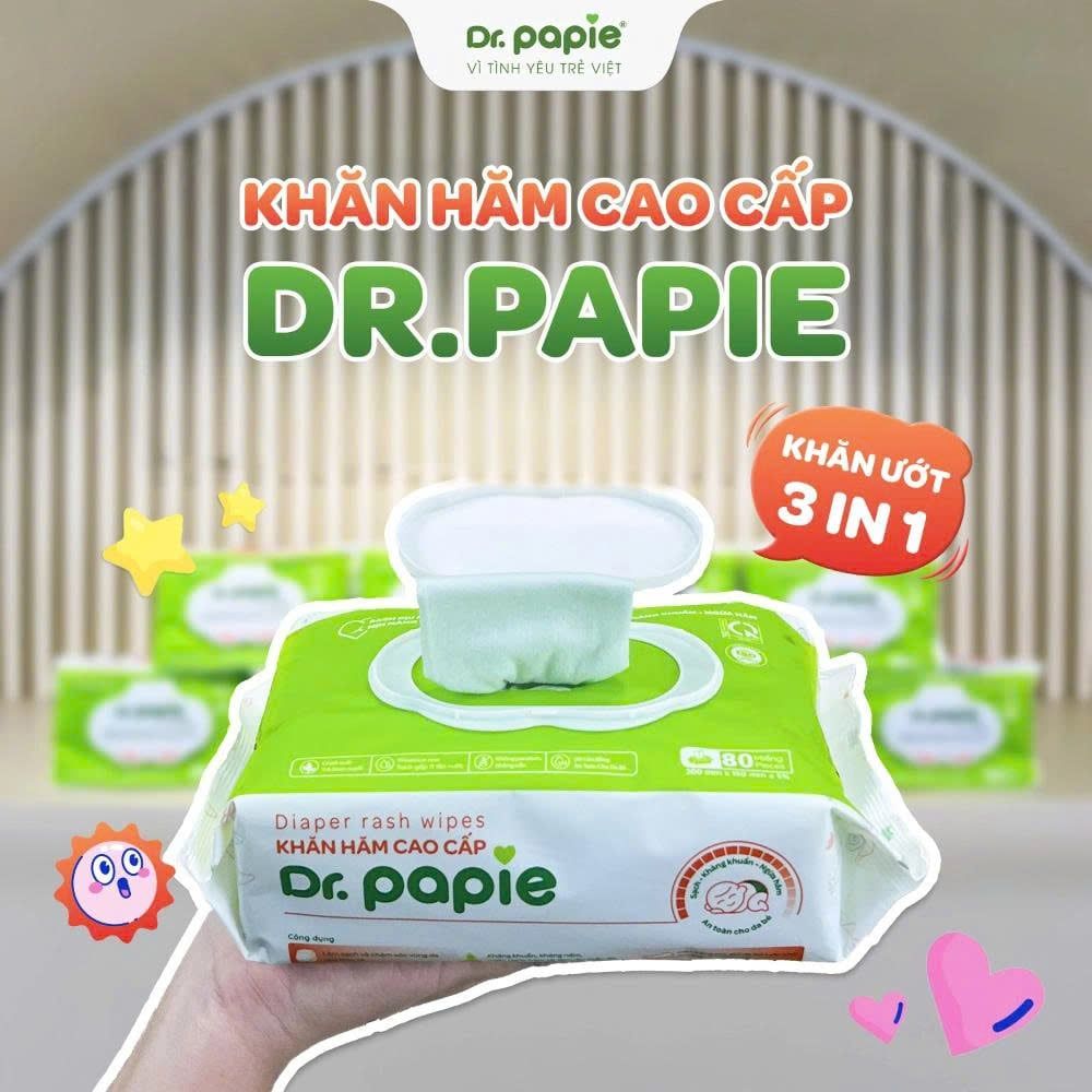  Khăn Hăm Cao Cấp Dr.Papie (80 tờ) 