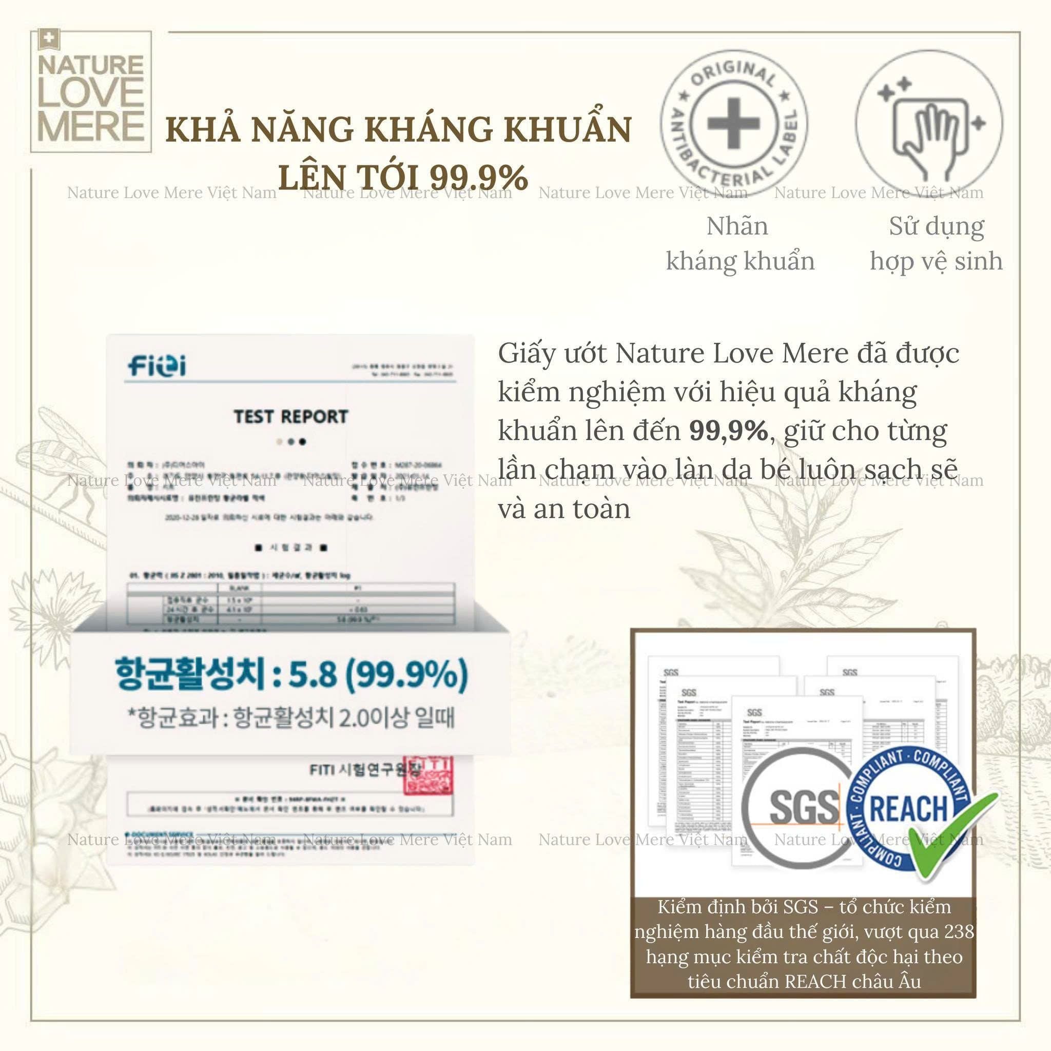  Khăn giấy ướt Nature Love Mere Đậu Xanh 