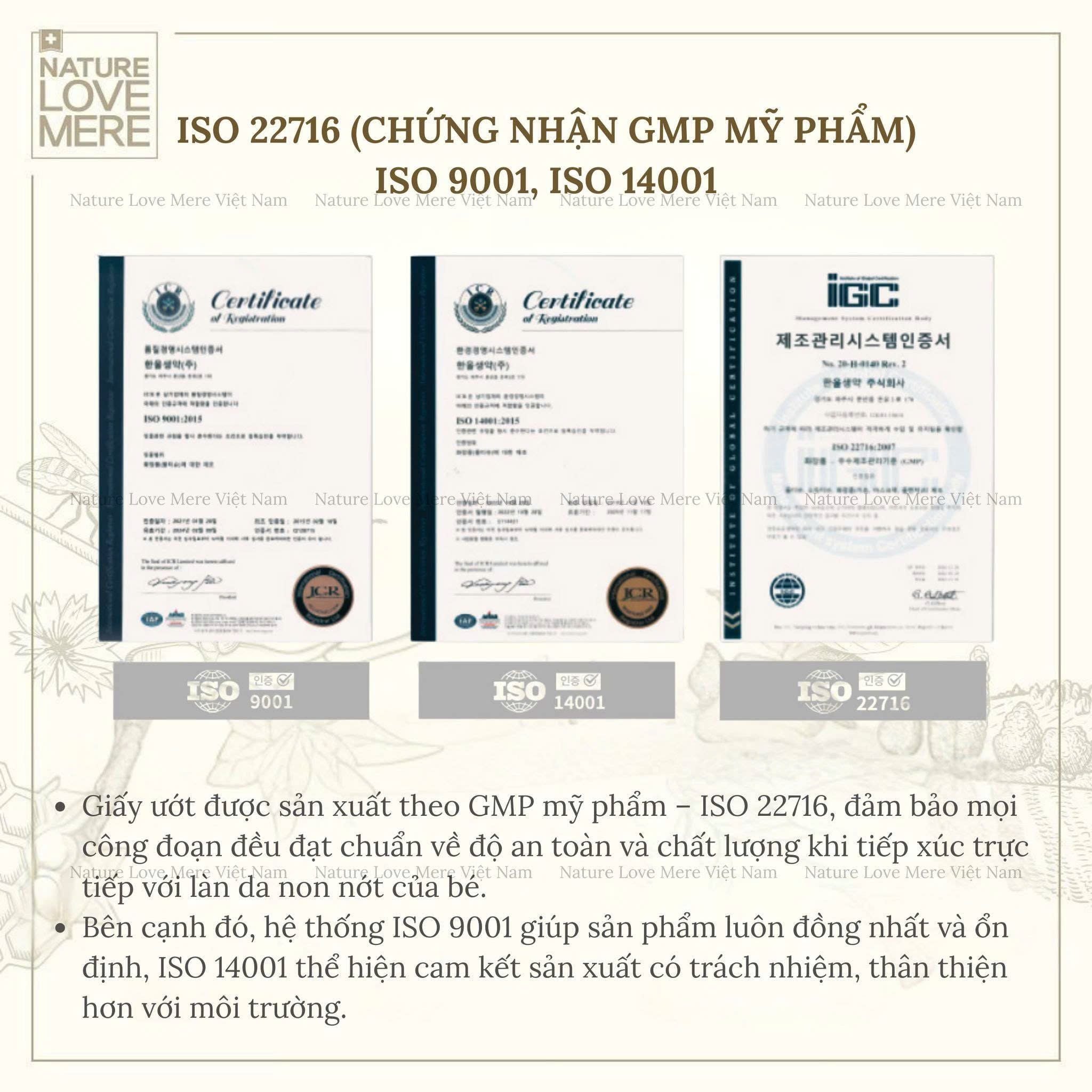  Khăn giấy ướt Nature Love Mere Đậu Xanh 