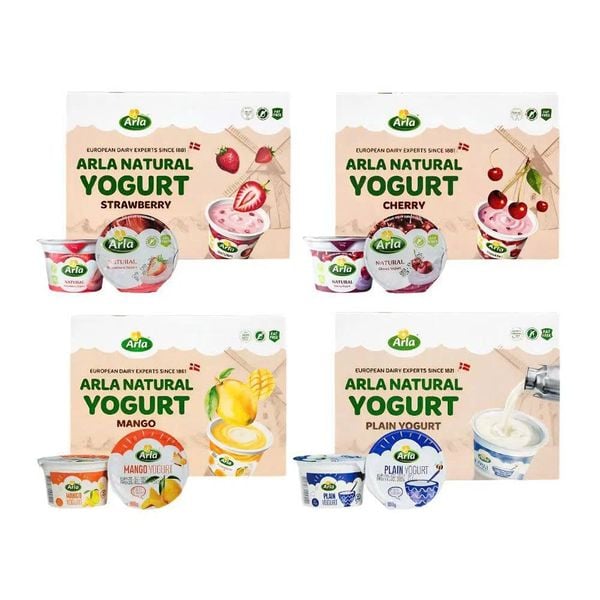  Sữa Chua Nguội Arla Natural Yogurt 12M+ (100g x 6) 