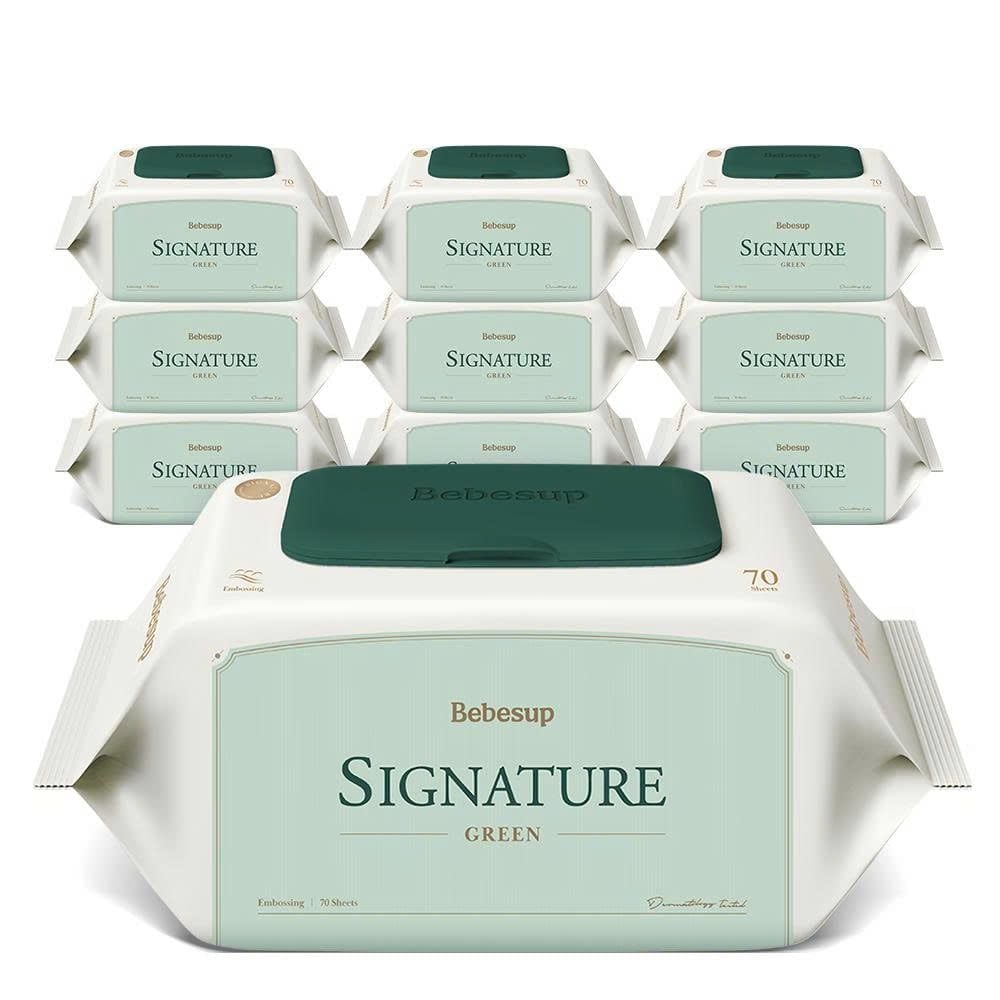  KHĂN ƯỚT BEBESUP SIGNATURE GREEN - 70 TỜ 