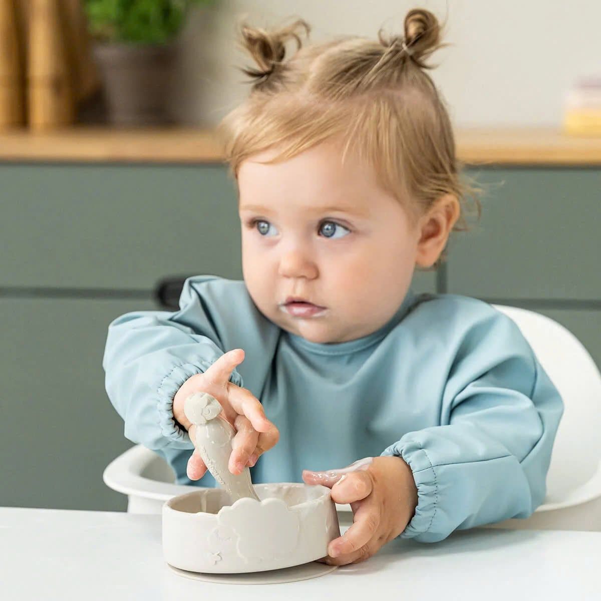  Bát Ăn Dặm Có Đế Hít Kèm Thìa Họa Tiết Cừu Done By Deer 