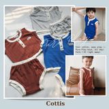  Bộ ba lỗ cotton thông hơi Cottis mùa hè cho bé Pure Play 
